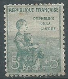 Francia #B4 1919 Nueva "Huérfanos de la guerra"