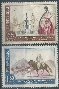 PERU #C145 - C146  1958