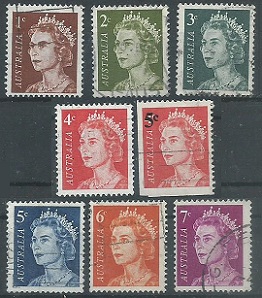 AUSTRALIA #394 - 399, #401A y #402A 1966.