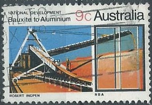 AUSTRALIA #485    1970 "Mina de bauxita y aluminio"