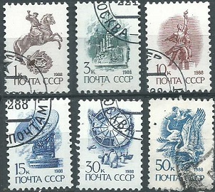 RUSIA #5723 - 5724, #5727 - 5728, #5731 y #5733 1988