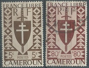 Camerún #282 y #287 1941