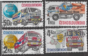Checoslovaquia #2725 - 2728 1987 Serie completa "Rally Paris Dakar"