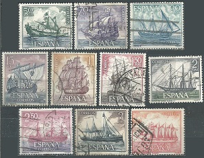 España #1248, #1251 - 1258 y #1238 1964