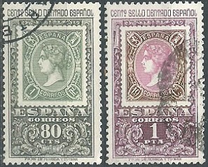 España #1328 - 1329  1965  «Dia mundial del sello»