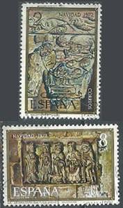 España #1789 - 1790  1973  Serie completa  «Navidad»