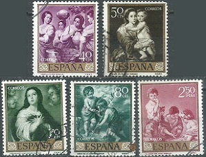 España #922 - 925 y #928  1960
