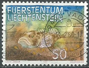Liechtenstein #865   1987 "Cottus gobio"