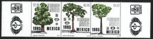MEXICO #1392a  1985  Nuevas Serie completa "Congreso Internacional de Forestación"