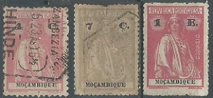 MOZAMBIQUE  #173, #176 y #181      1919