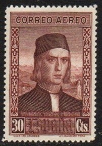 España #C37  1930 Nueva (Hinged) Scott $2.00 "Vicente Yañez Pinzon"