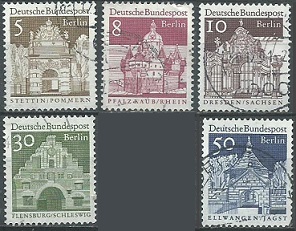 Alemania Berlin #9N235 - 9N237, #9N239 y #9N242 1966
