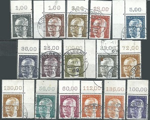 Alemania Berlin #9N284, #9N286 - 9N286A, #9N290 - 9N293, #9N296 - 9N296A, #297, #9N298 - 9N298A, #9N299, #9N300 - 9N300A y #9N301 1970