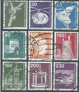 Alemania Berlin #9N359, #9N362, #9N366 - 9N367, #9N370, #9N372 y #374 - 9N375  1973
