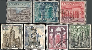 España #1200 - 1202, #1204 y #1206 - 1208  1964
