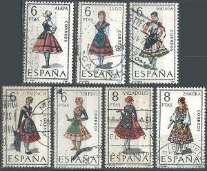 España # 1392, #1421, #1423, #1428, #1439, #1441 y #1443   1967