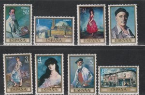 España #1663 - 1670  1971   Nuevas  Serie completa  "Obras de Zuloaga"