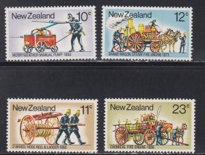 Nueva Zelanda #635 - 638    1977  Nuevas  Serie completa "Carros de bomberos"
