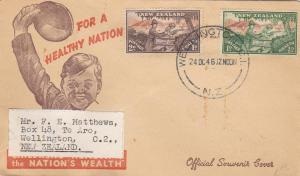 Nueva Zelanda #B28 - B29  1949 F.D.C.  Serie completa "La salud de los niños es el bienestar de la nación"