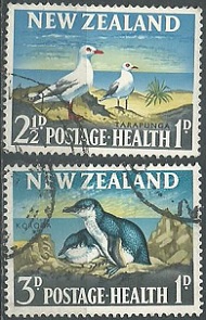 Nueva Zelanda #B67 - B68   1963 Serie completa "Gaviota plateada y pingüino pequeño"