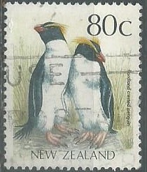 Nueva Zelandia  #927  1988  "Pingüinos crestados Pájaro"