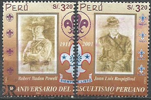 PERU #1329a - 1329b 2002  Serie completa Usada  "90 años de los scouts en Peru"