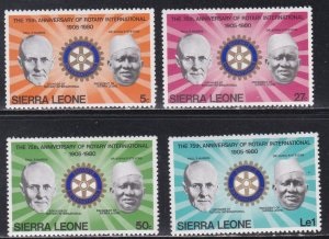 Sierra Leona #477 - 480  1980  Serie completa nuevas