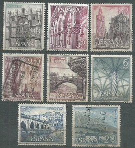 Spain #1281 - 1284 y #1286 - 1289 1965