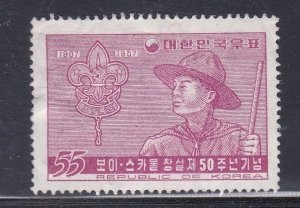 Corea  #246  1957 "50 ANIVERSARIO: MOVIMIENTO DE LOS BOY SCOUTS"