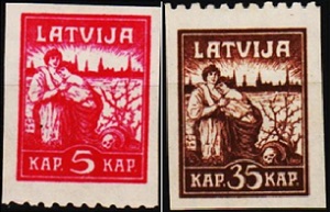 Letonia  #43 y #45  1919