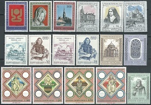 Vaticano  #531-547  1973  Año completo Nuevas  5 Series completas