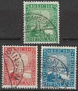 Alemania #347 - 349   1924  Serie completa «Águila y Valle del Rin»