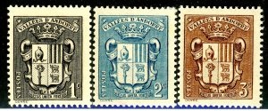Andorra adm. Francesa #65 - 67 1937 Nueva