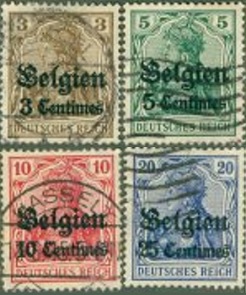 Bélgica - Ocupación alemana  #N1- N4  1914