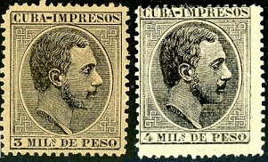 Cuba #P4 - P5 1888  Nuevas  (Hinged)