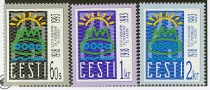 Estonia  #238 - 240  1993  Serie completa  Nueva  "75 años de la Primera Republica"