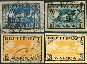 Estonia  #34 - 34a y #35 - 35a  1919