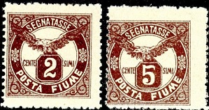 Fiume #J13 - J14  1919 Serie completa  Nuevas (Hinged)