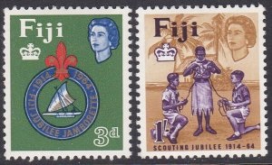 Fiyi #206 - 207 1964  Serie completa Nuevas NH  "50 aniversario de la fundación de los Boy Scouts"