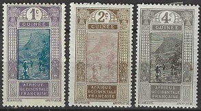 Guinea francesa #63 - 65  1913  Nuevas (Hinged)