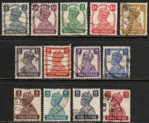 India #168 - 179 1942 Serie completa (Incluye#172A)