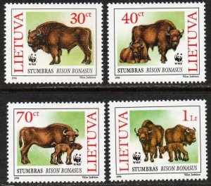 Lituania #529 - 532  1996  Nuevas  Serie completa NH "WWF - Bisonte europeo"