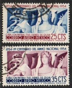 MEXICO #C224 - C225 1954 "Centenario del himno nacional"