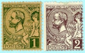 MONACO # 11 - 12 1891 Nuevas (Hinged) "Príncipe Alberto I"