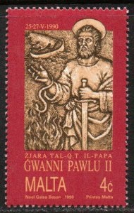 Malta #759  1990 Nueva NH  "Visita del Papa Juan Pablo II"