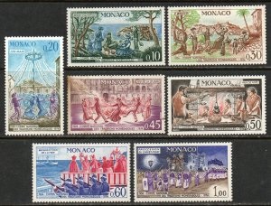 Monaco #885 - 891  1973  Serie completa Nuevas (Hinged) "Folklore monagues"