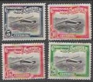 Mozambique, Compañía de #C1 - C4  1935  Nuevas (Hinged) "Avioneta"