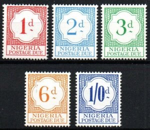 Nigeria  #J6 - J10  1961  Serie completa  Nuevas NH