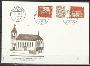 Suiza #442b  1967 F.D.C. en Par con label