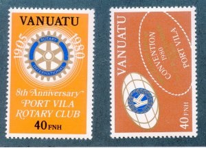 Vanuatu #295 - 296 1980 Serie completa Nueva NH "Convención de Rotarios y Kiwanis"